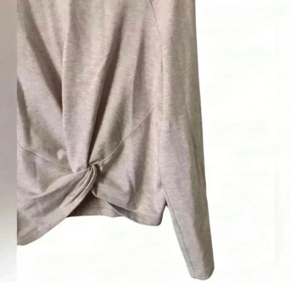 Lululemon Blush Pink Tuck & Gather Pullover Long Sleeve Tie Front Cropped - Picture 6 of 8